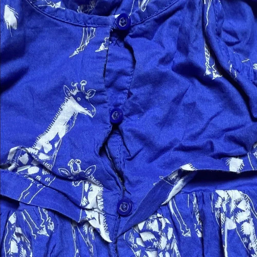 GAP Toddler Blue Dress with Giraffe Animal Print - Picture 5 of 6